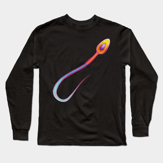 Colourful Human Sperm Microscopic. Long Sleeve T-Shirt by labstud